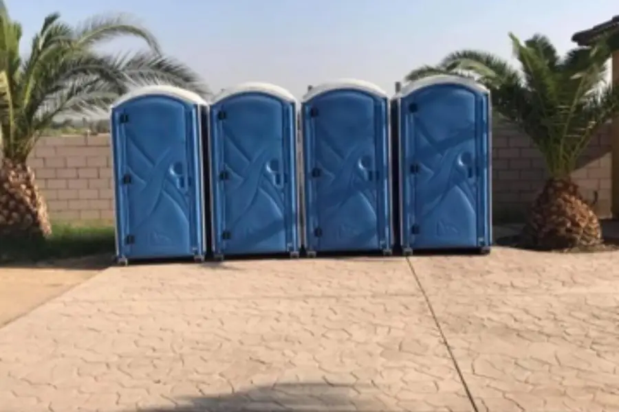 Portable toilet setup of the kind we deliver in Norman, Oklahoma